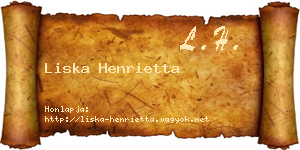 Liska Henrietta névjegykártya